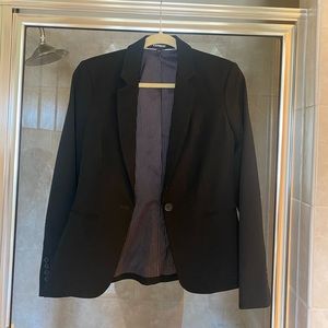 Express One Button Stretch Black Blazer